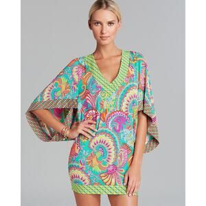 Trina Turk Folkloric Festival  Kaftan Tunic Swim Cover sz small